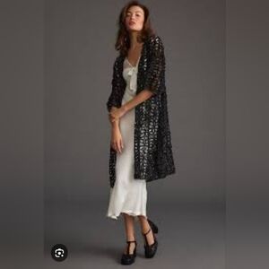 Maeve By Anthropologie Open Lace-like Duster Cardigan Free Size